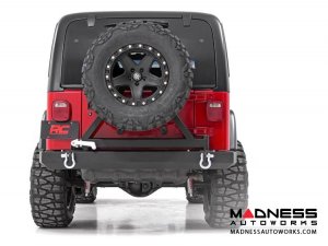 Jeep Wrangler YJ/ TJ Black Full Width Rear Bumper w/ Tire Carrier (1987 - 2006)